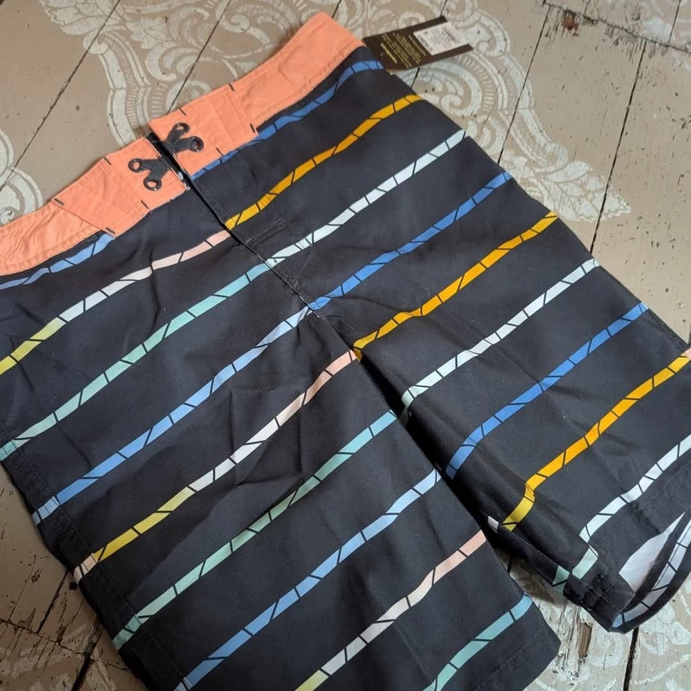 Cat & Jack Black and Orange Board Shorts Swimwear